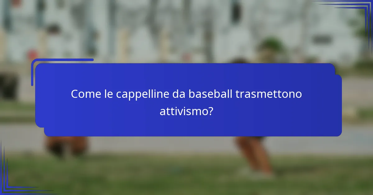 Come le cappelline da baseball trasmettono attivismo?