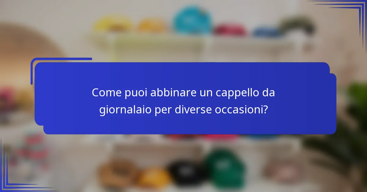 Come puoi abbinare un cappello da giornalaio per diverse occasioni?