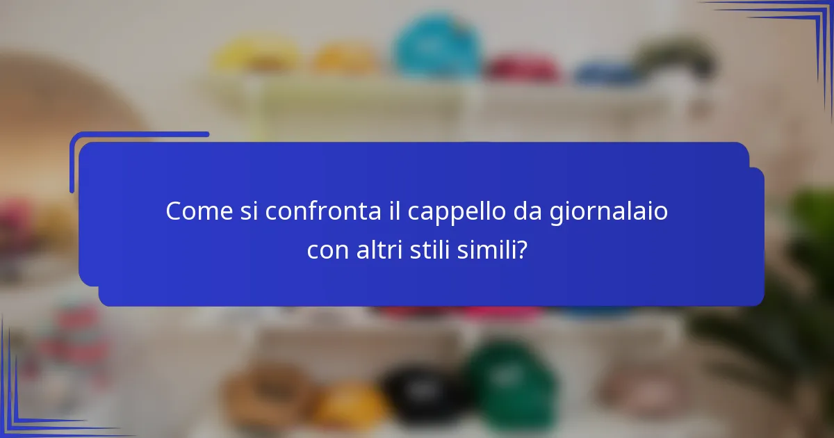 Come si confronta il cappello da giornalaio con altri stili simili?